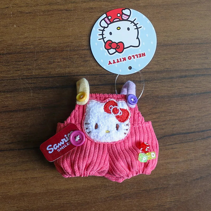For 17cm Labubu Doll Clothes Cute Overalls Sanrio Hello Kitty Kuromi Cinnamoroll Clothes Doll Clothes for Dolls Kids Gifts