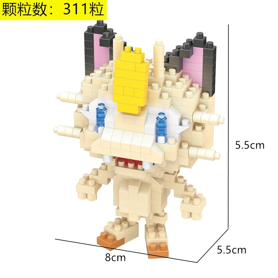 LNO Pokemon Raichu Pichu Kawaii Marowak Mini Blocks Gengar Jynx Diamond Blocks Kids Building Brick DIY Model Educational Toys