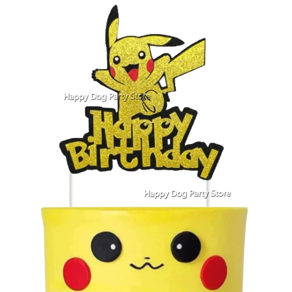 Pokemon Birthday Party Decoration New Yellow Pikachu Balloons For Kids Event Supplies Tableware Banner Backdrop Tablecloth Decor