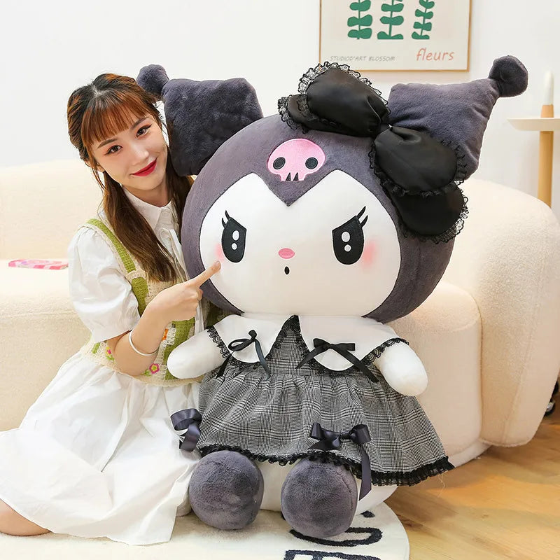 Oversized Sanrio Plushier Kuromi Melody Stuffed Toys Soft Throw Pillow Plush Dolls Kids Birthday Valentines Gifts for Girls