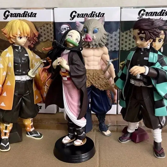 Hot Demon Slayer Grandista Tanjiro Kamado Zenitsu Agatsuma Figurine Anime Character Model Collectible Gift