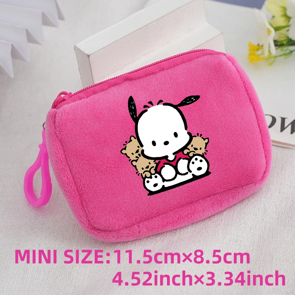 Cinnamoroll Badtz Maru Kuromi Plush Coin Purse Key Case Bag Kids Portable Mini Storage Bag Cute Gifts For Kids Clutch