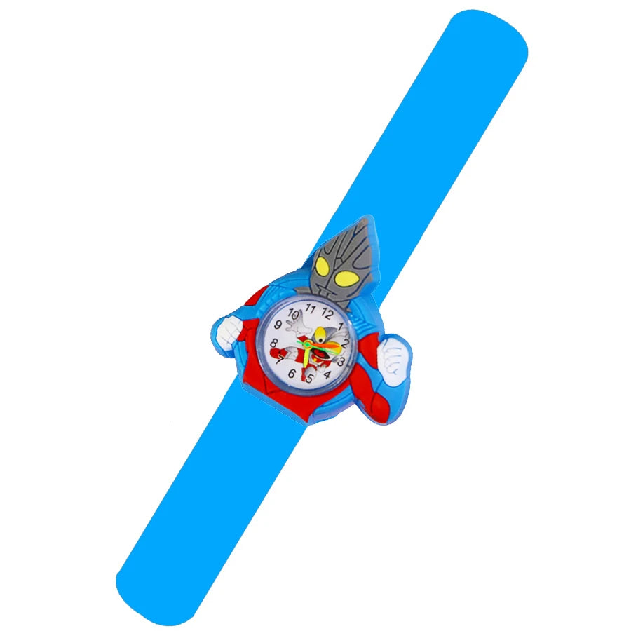 Baby Watch 3D Cartoon Kids Birthday Gift 2-15 Years Old Girl Boy Children Study Time Toy Watch Clock Free Spare Battery