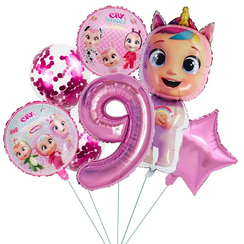 Cry Babiesed Birthday Party Decorations Tableware Set Paper Plates Balloon Banner Tablecloth Backdrop Baby Shower Party Supplies
