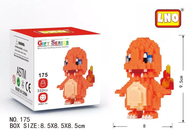 LNO Pokemon Raichu Pichu Kawaii Marowak Mini Blocks Gengar Jynx Diamond Blocks Kids Building Brick DIY Model Educational Toys