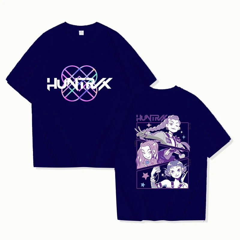 HOT Kpop Huntrix T-Shirt Men Women Fashion Harajuku T Shirt Summer Cool Short Sleeve Hip Hop Top Tee