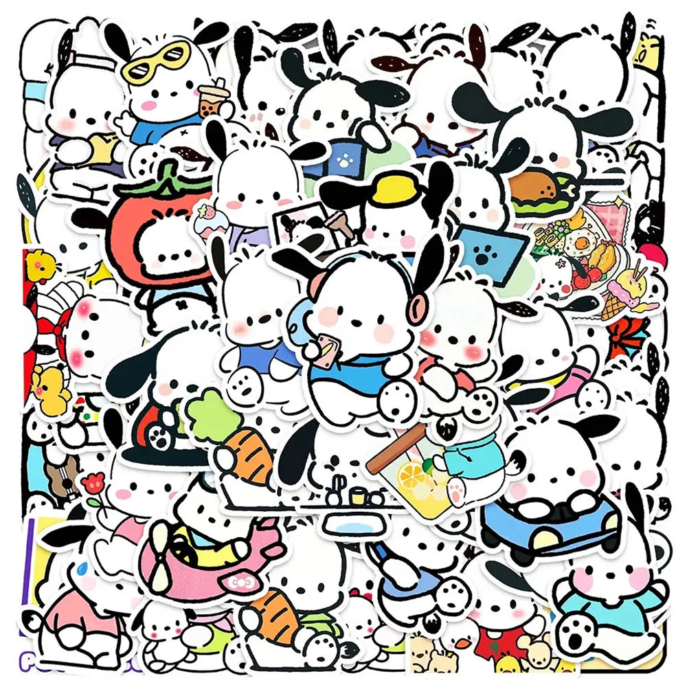 10/30/50pcs Cute Pochacco Stickers for Kids Funny Sanrio Cartoon Decals Toy Stationery Notebook Phone Case Graffiti Sticker Pack