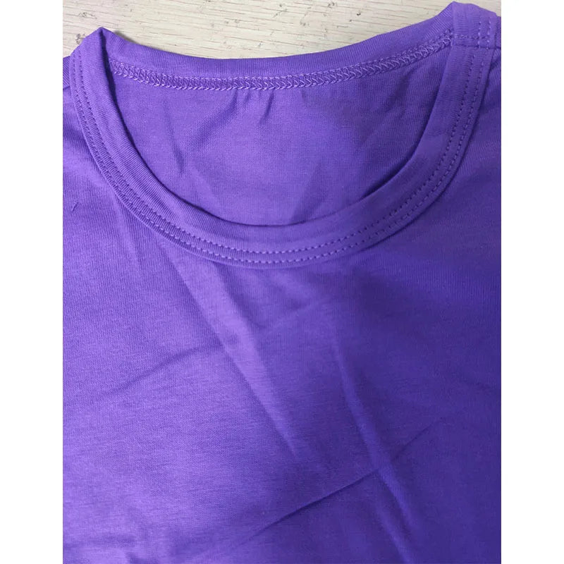 Kuromi T Shirt for Girl Sanrios Cartoon Children Clothes Korean Purple Kids T Shirt Short Sleeve Summer Casual Toddler Tee Tops