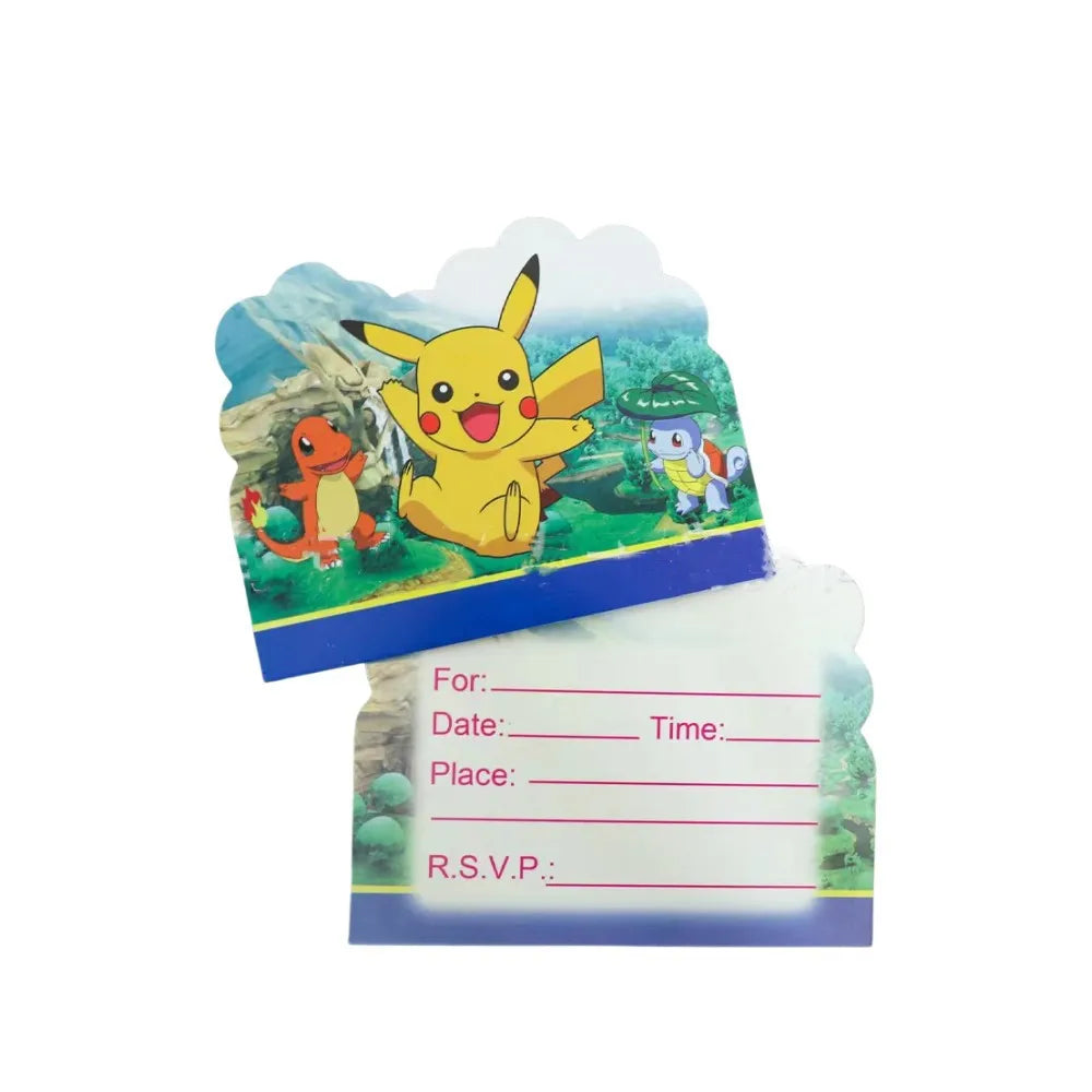 Pokemon Party Theme Disposable Tableware Banner Decor Pikachu Cup Plate Napkin Tablecloth Kids Toy Baby Shower Party Supplies ﻿