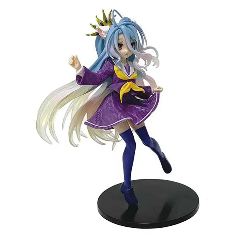 Anime game life standing posture school uniform anime beautiful girl handmade decorations pvc model white crown gift decoration