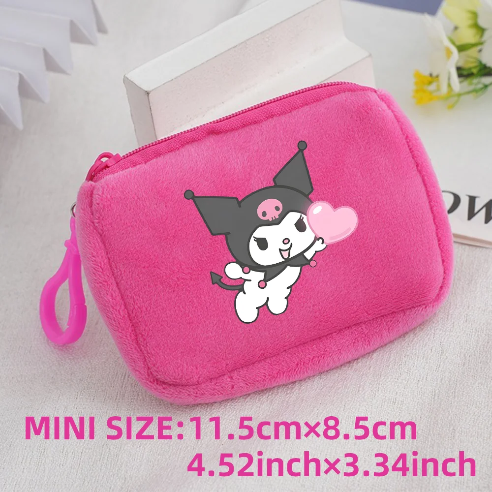 Cinnamoroll Badtz Maru Kuromi Plush Coin Purse Key Case Bag Kids Portable Mini Storage Bag Cute Gifts For Kids Clutch