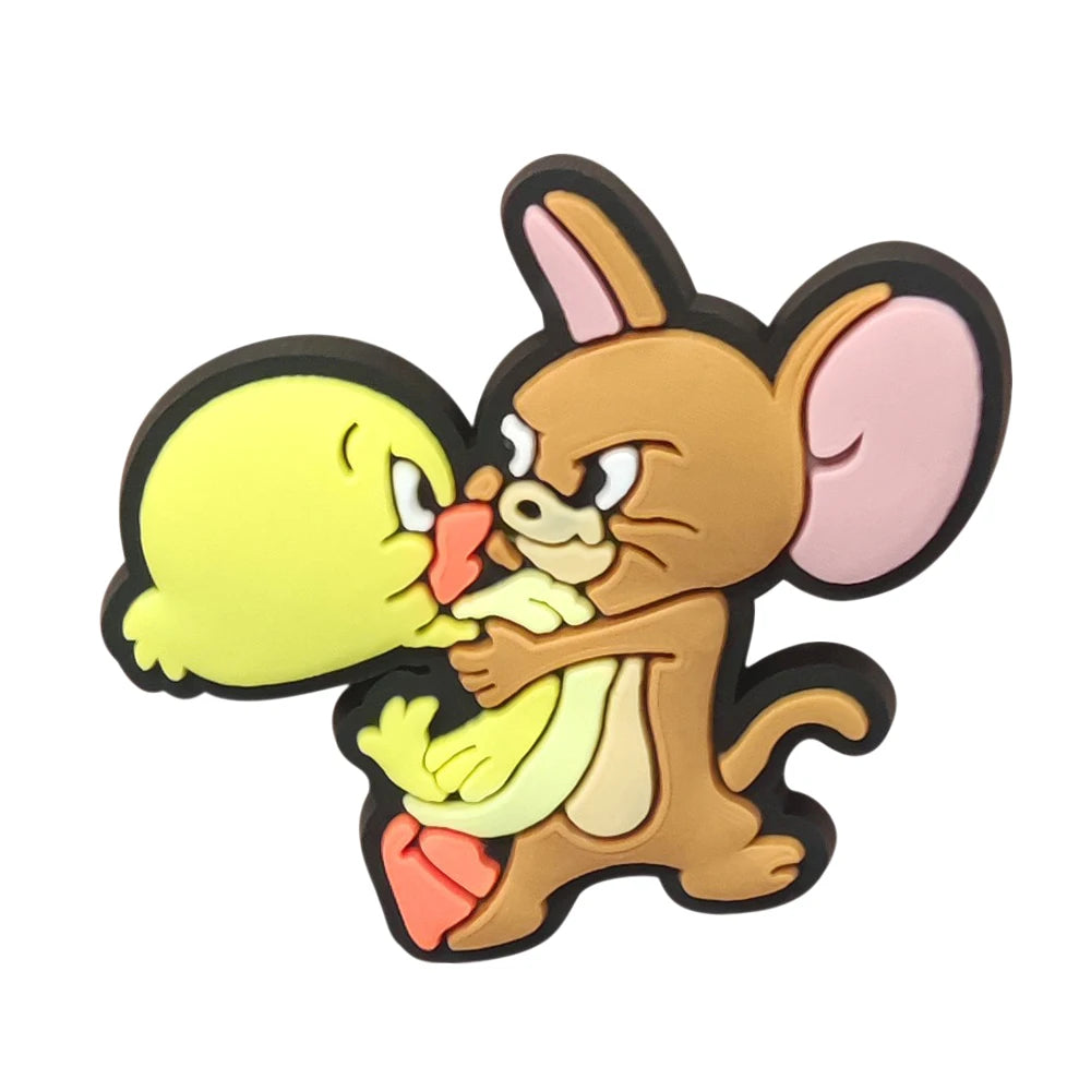 Cartoon MINISO 1PCS Popular Characters Disney Mouse DIY Stitch Funny Bear Shoe Charms Decorate Kids Accessories Boys Party Gifts