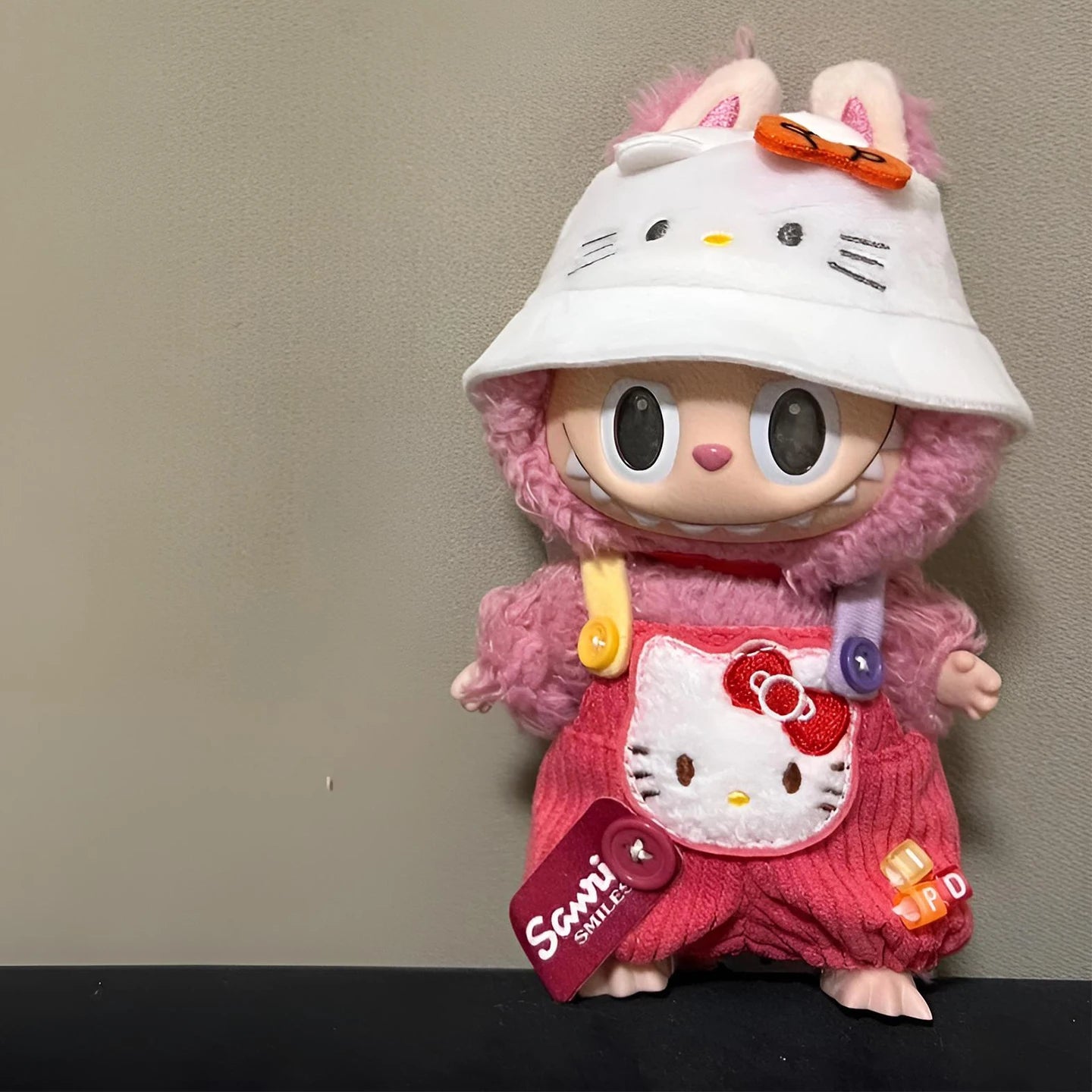 For 17cm Labubu Doll Clothes Cute Overalls Sanrio Hello Kitty Kuromi Cinnamoroll Clothes Doll Clothes for Dolls Kids Gifts