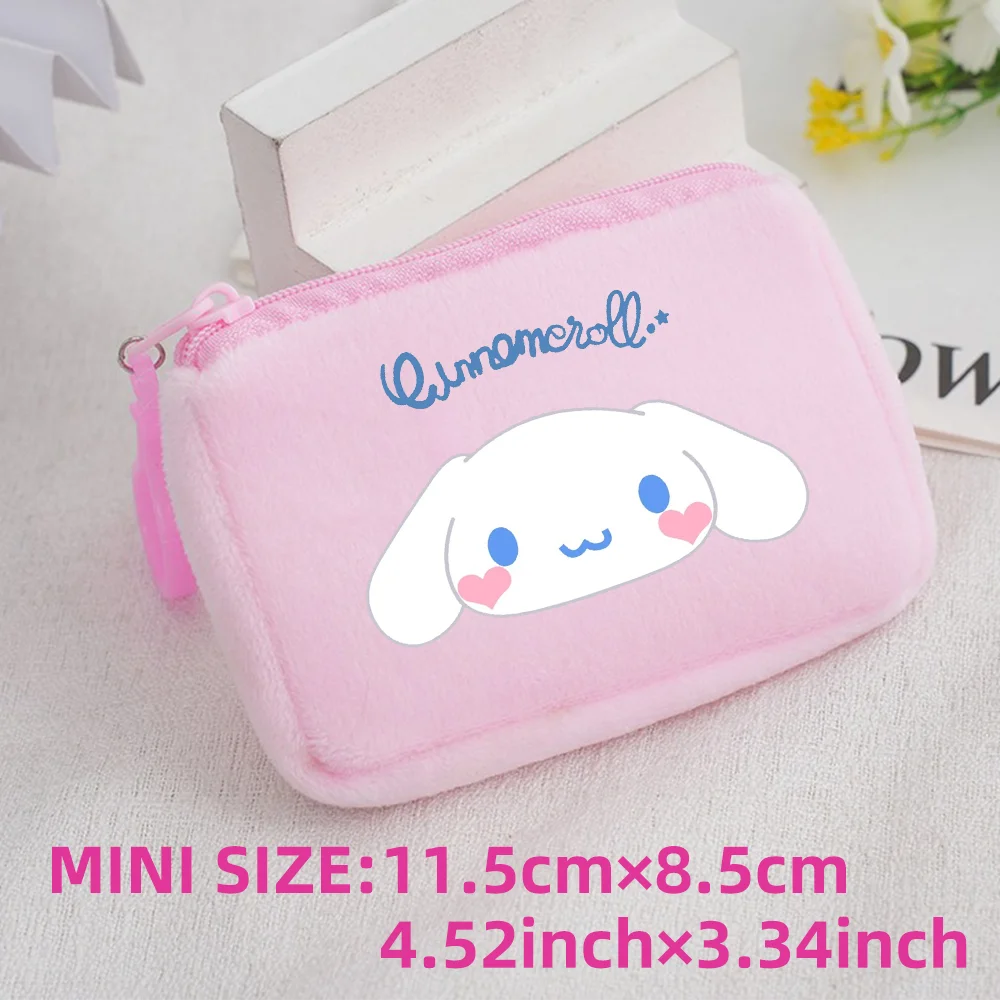 Cinnamoroll Badtz Maru Kuromi Plush Coin Purse Key Case Bag Kids Portable Mini Storage Bag Cute Gifts For Kids Clutch