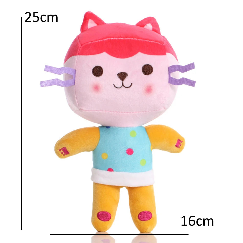 New Gabbys Dollhouse Plush Toy Mercat Cartoon Stuffed Animals Smiling Cat Car Cat Hug Gabys Girl Dolls Kids Birthday Gifts