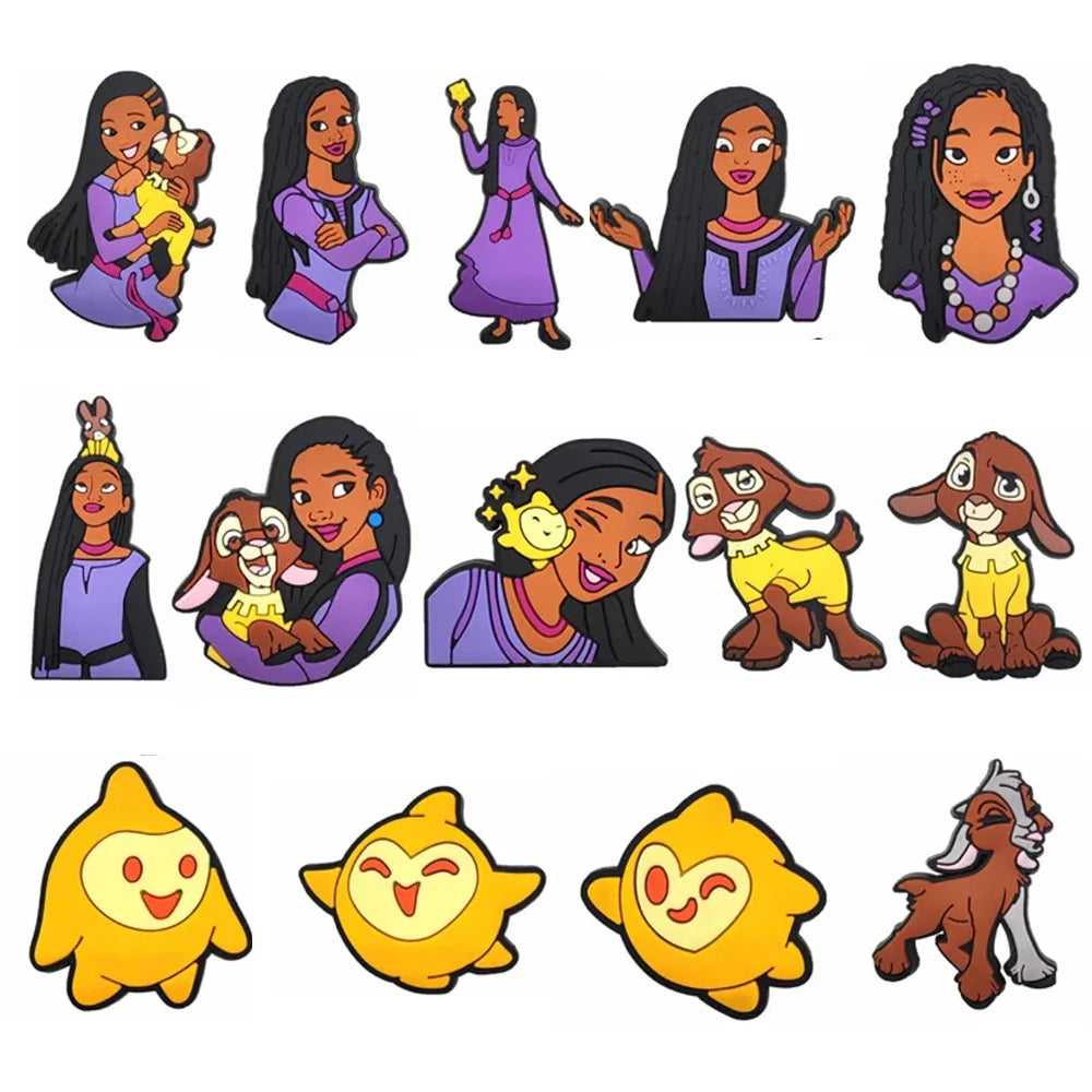 20pcs Hot Toys Disney Cartoon Winnie Pooh Shoe Charms for Shoes Decoration Accessories Classic Clog Sandal Buckle Kids Gifts