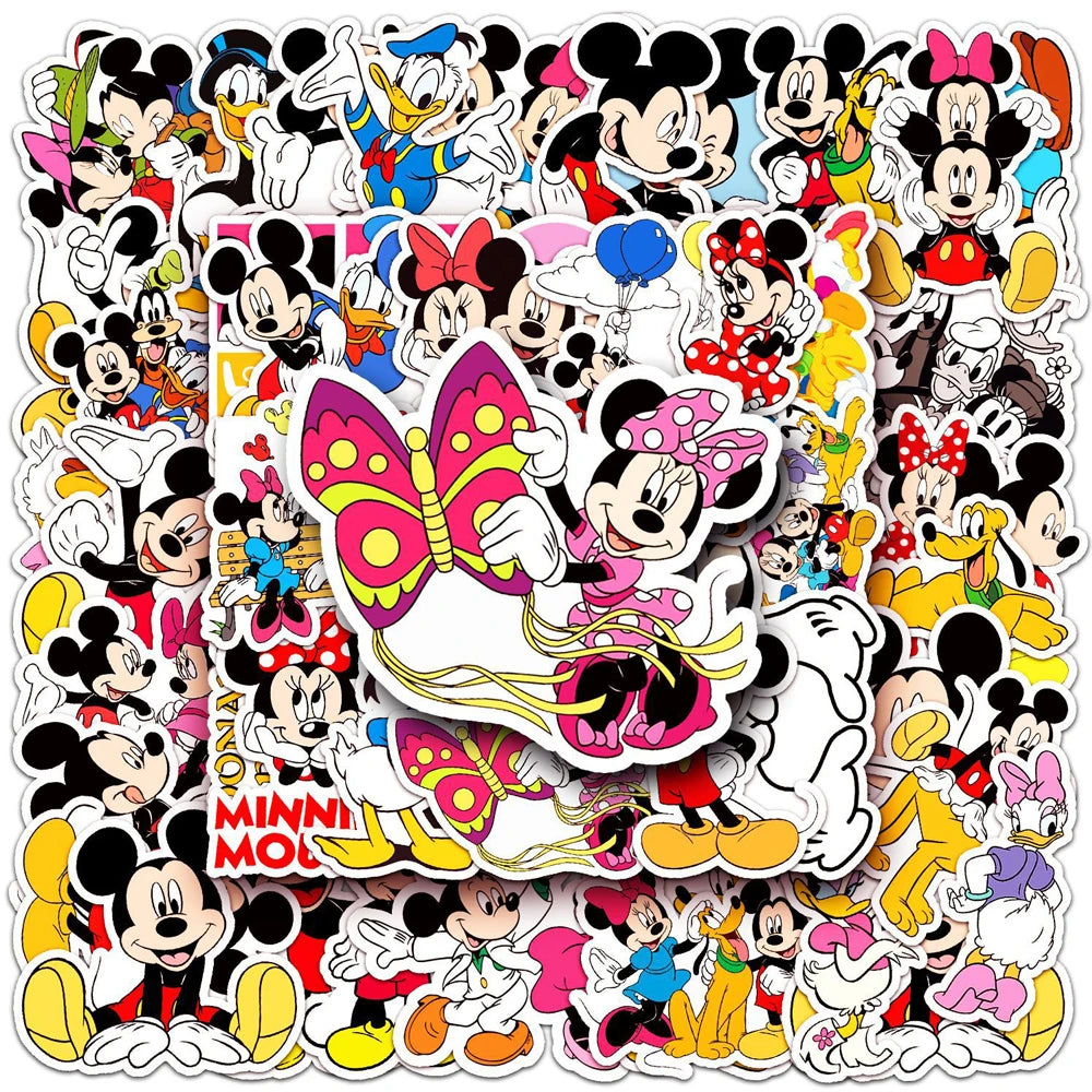 10/30/50PCS Disney Classic Anime Mickey Mouse Stickers Cute Donald Duck Minnie Cartoon Sticker DIY Phone Kids Toy Notebook Decal