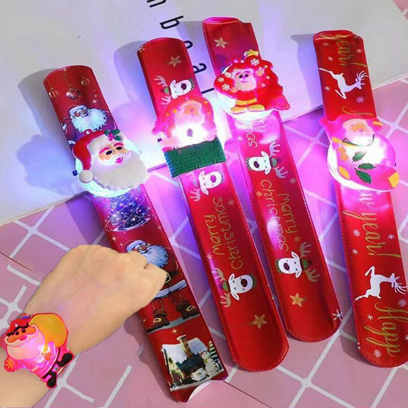 10/20PCS Glowing Bracelets Slap Rings Toy Children Gifts Christmas Party Favor Kids Birthday Gifts Wedding Guests Giveaways Gift
