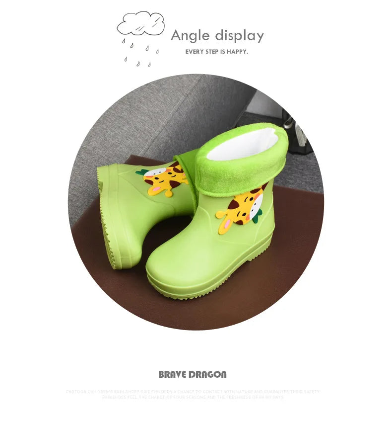 Unicorn Rain Boots Kids Boy Girls Rubber Boots New Cartoon Snow Boots For Children Waterproof Shoes Non-slip Baby Water Shoes