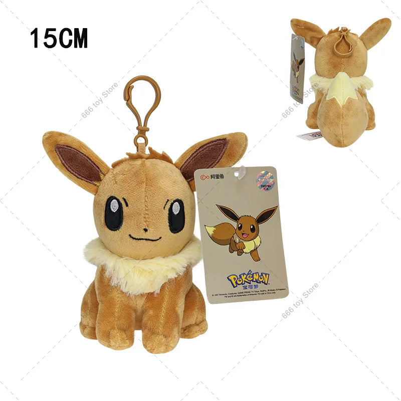 Original Pokemon Plush Toy Pendant Keychain Bulbasaur Eevee Squirtle Jigglypuff Mew Stuffed Toys Gifts for Kids Birthday