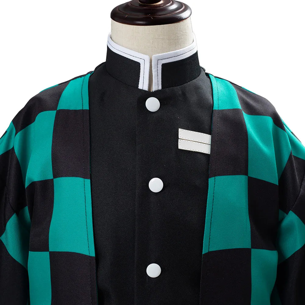 Cosplay Children's costume Anime Satan Killer Kimetsu No Yeyang Kamido Tanjiro Kimono costume Set Carnival Halloween Clothes