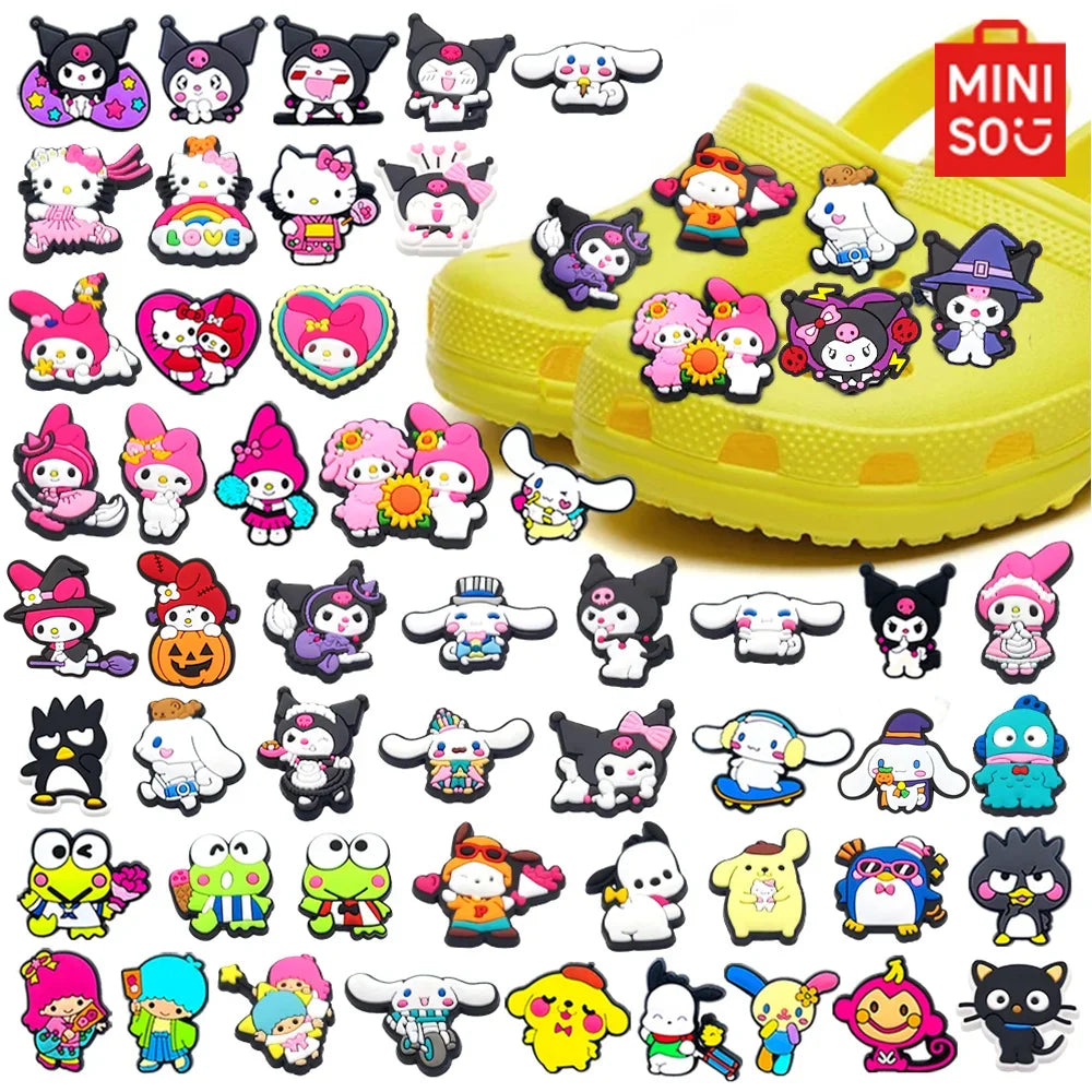 MINISO Hello Kitty Sanrio cartoon 1pcs cute shoe charms Accessories buckle clogs sandals pin decorate kids girls gift