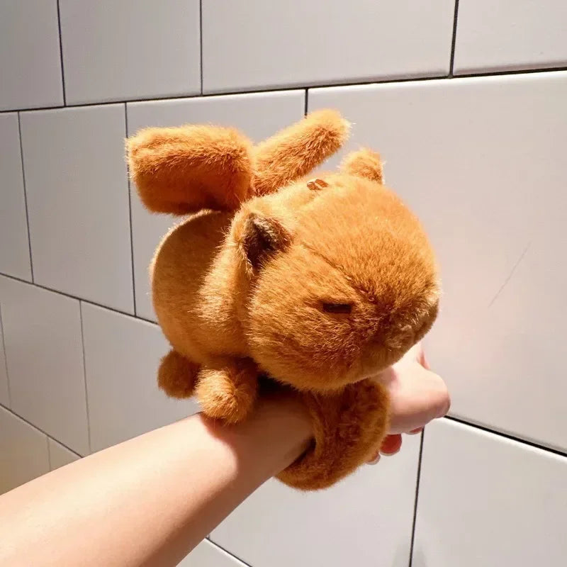 1-10PCS Rytanda Capybara Clap Circle Toys  Capybara Plush Hand Ring Fun Pop Circles Kids  Gift Slap Snap Wrap Wristband Bracelet