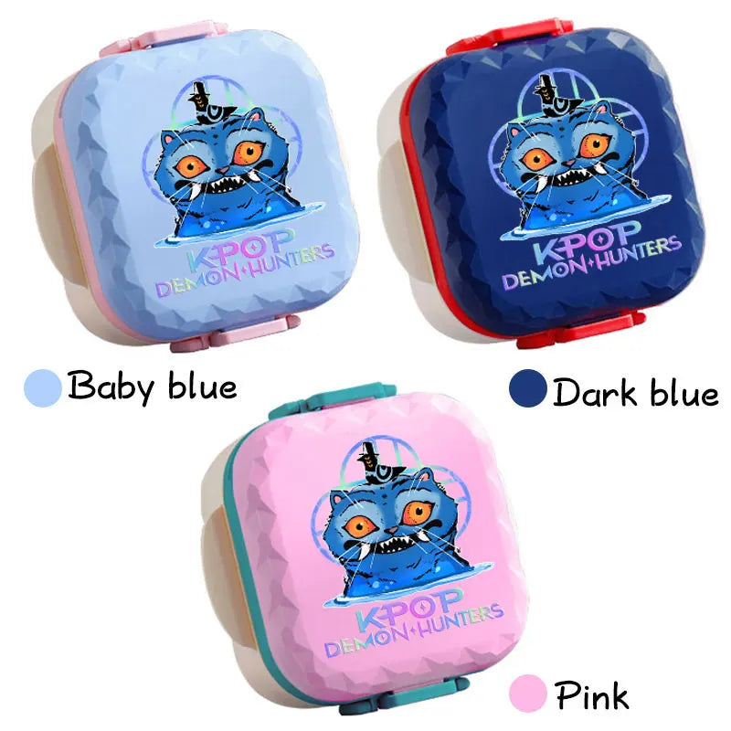800ml For KPop Demon Hunters Lunch Box Microwave Heating Anime HUNTR/X Rumi Mira Zoey Bento Box BPA Free Comes with Tableware