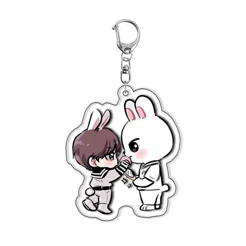 SKZOO Stray Kids Keychain Acrylic KPOP Keychain Accessories, Stray Kids Accessories Creative Bags Car Keychain Friends Gift