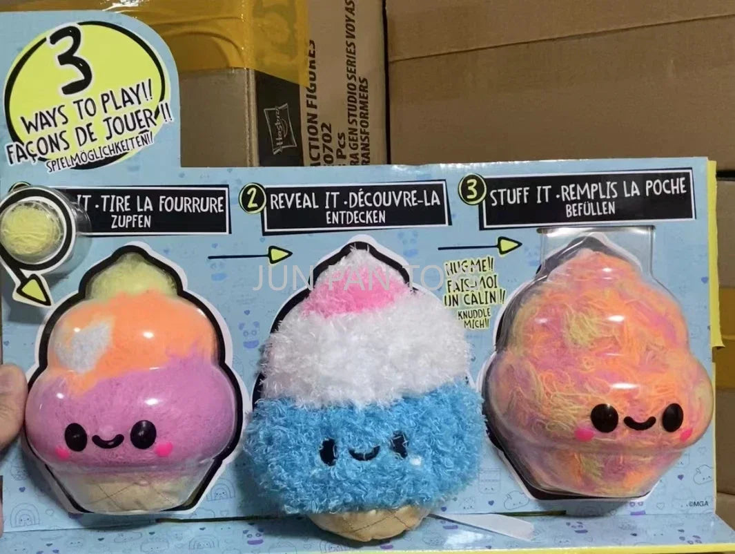 Original Fluffie Stuffiez Collectible Plush DIY Kids Toy UNICORN PANDA ICE RAINBOW Fur Pulling Soft Girl Toys Christmas Gift 1pc