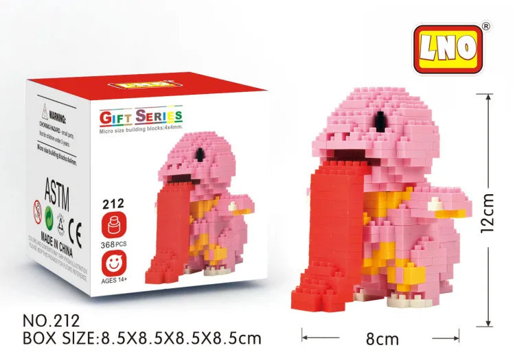 LNO Pokemon Raichu Pichu Kawaii Marowak Mini Blocks Gengar Jynx Diamond Blocks Kids Building Brick DIY Model Educational Toys