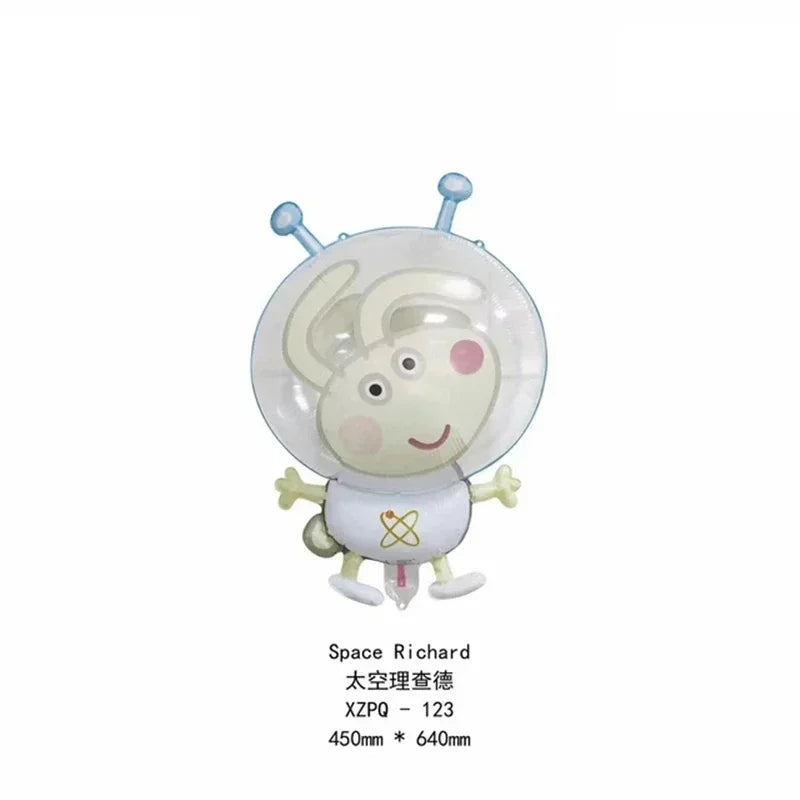 Peppa Pig Balloons Family Pink George Rebecca Susy Ballons Happy Birthday Banner Party Decoration Kids Cake Topper Tableware Toy