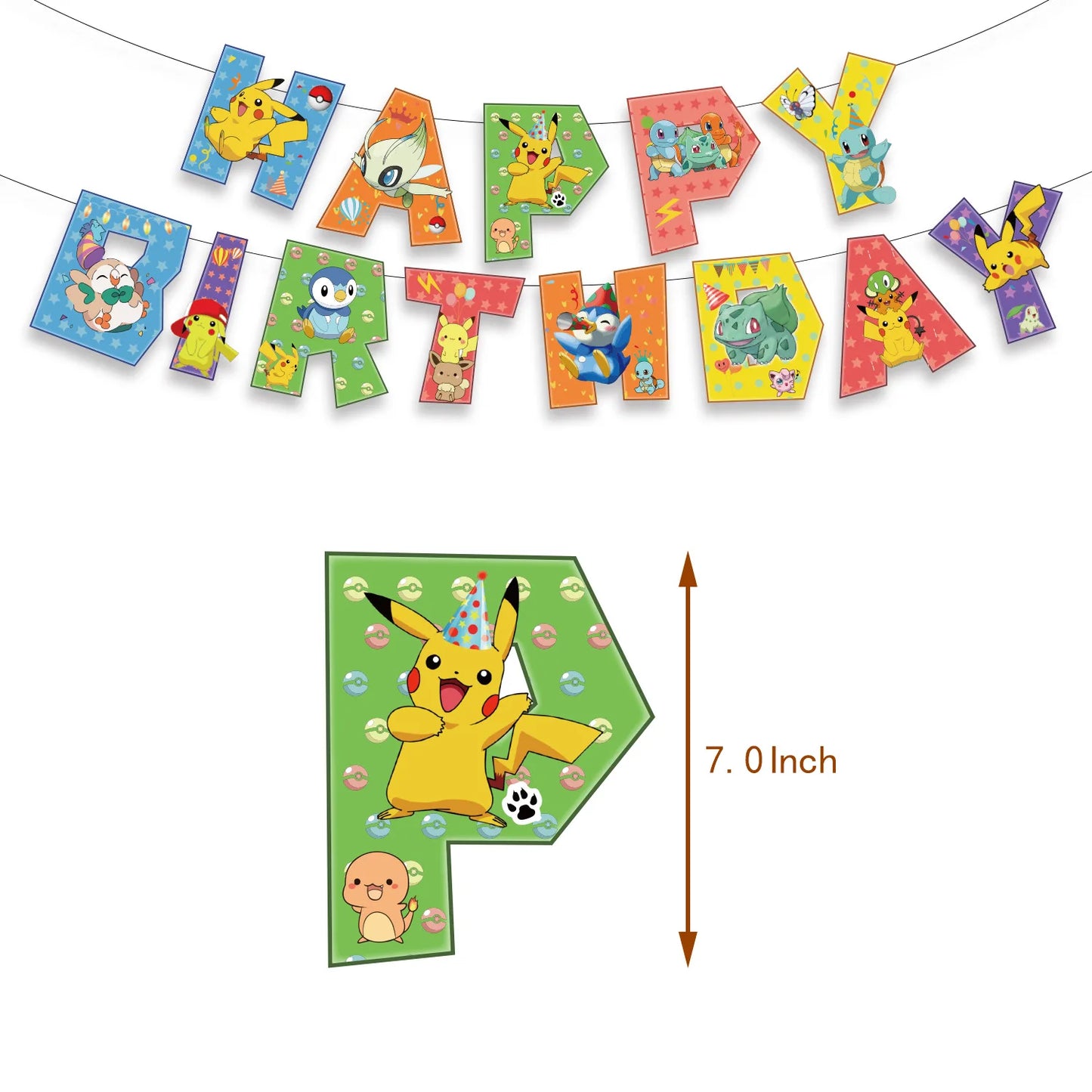 Pokemon Party Theme Disposable Tableware Banner Decor Pikachu Cup Plate Napkin Tablecloth Kids Toy Baby Shower Party Supplies ﻿