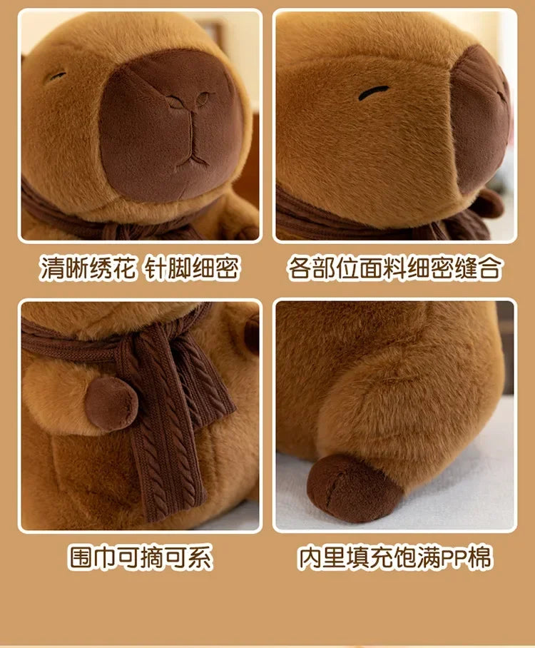 25-35CM Hot Plush Stuffed Doll Cute Scarf Pufferfish Plush Kawaii Animal Toy Children's Birthday Gift Capybara Doll Kids Toys