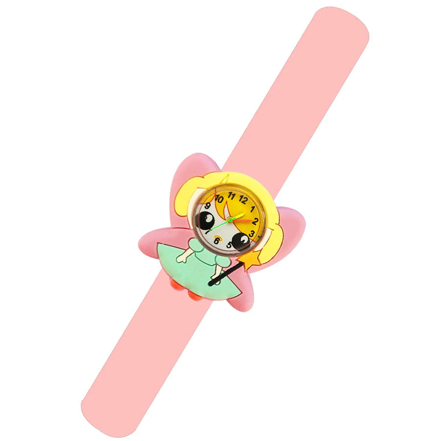 Baby Watch 3D Cartoon Kids Birthday Gift 2-15 Years Old Girl Boy Children Study Time Toy Watch Clock Free Spare Battery