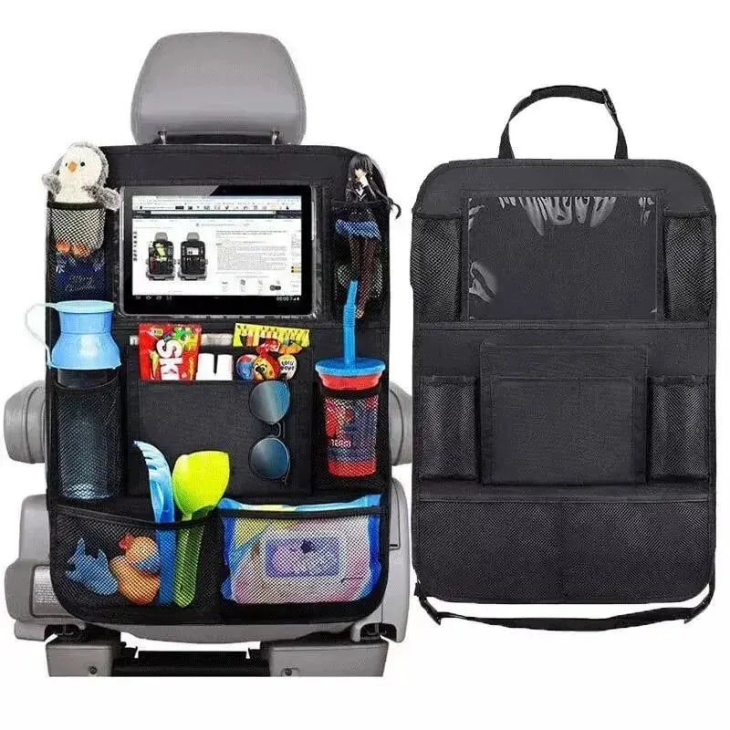 Car Seat Organizer Multi-functional Oxford Fabric Car Back Multi Pocket Storage Bag with Tablet Holder Protector for Kids