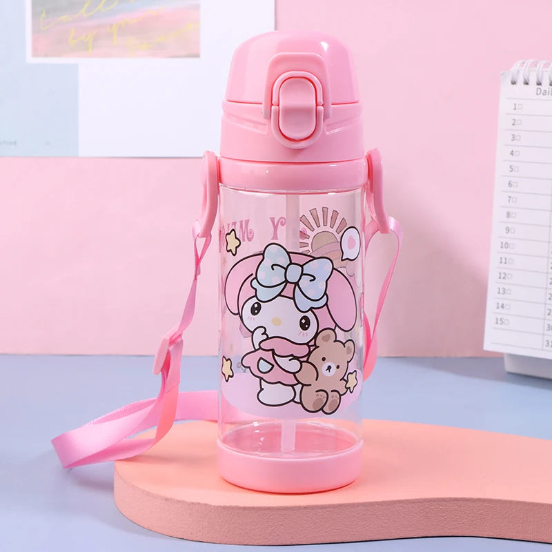 Kawaii 500ML Kuromi Cinnamoroll Sanrio Water Cup Cartoon Anime Plastic Cup Toys for Kids Kawaii Bottle Water Cup Birthday Gift