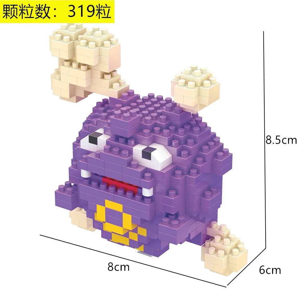 LNO Pokemon Raichu Pichu Kawaii Marowak Mini Blocks Gengar Jynx Diamond Blocks Kids Building Brick DIY Model Educational Toys