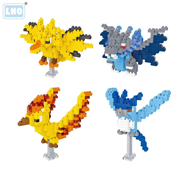 LNO Pokemon Raichu Pichu Kawaii Marowak Mini Blocks Gengar Jynx Diamond Blocks Kids Building Brick DIY Model Educational Toys