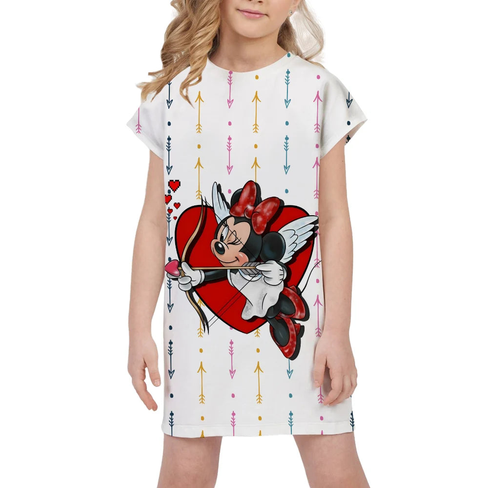 Princess Girl Costume Dresses 2024 Stripe Girls Clothes From 2 To 8 Years Kids' Prom Minnie Mouse Graphic Girl Kid's Dress Wear