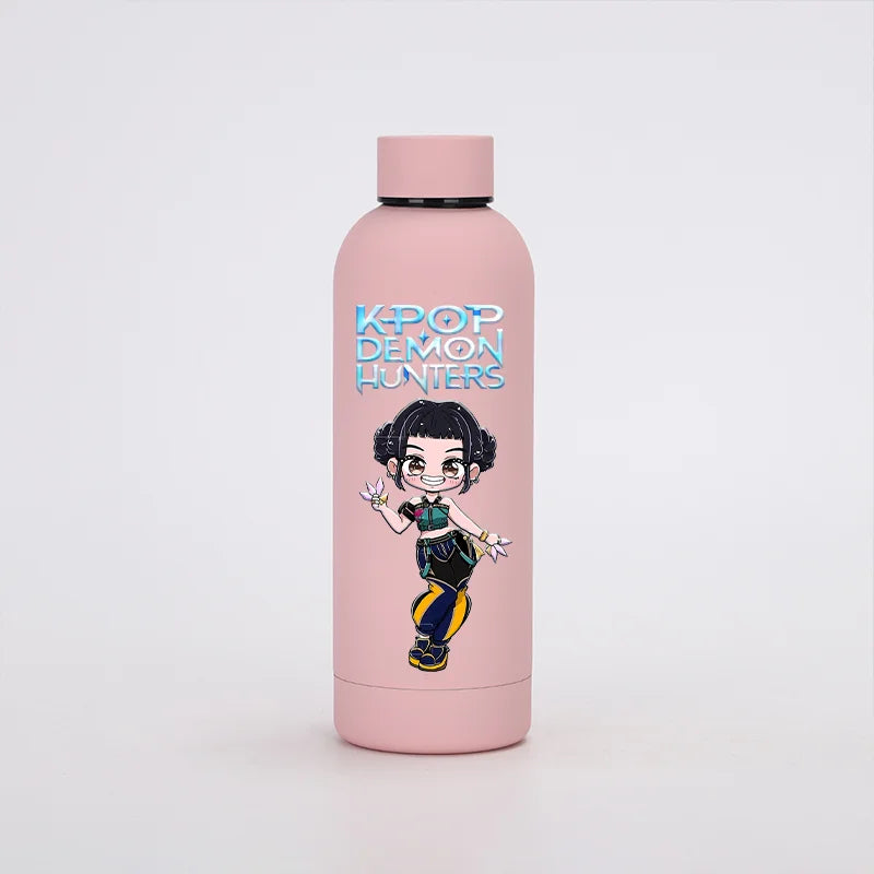 KPop Demon Hunters Kids Sports Water Cup Cute Anime Women Drinking Bottles Huntrix Rumi Zoey Cartoon Print Bottle Birthday Gift
