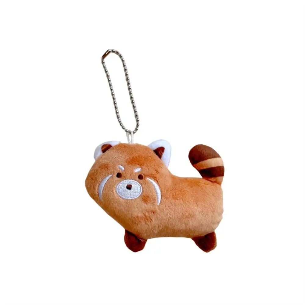 Cartoon Red Panda Plush Keyring Plush Stuffed Toys Pulling Tail Panda Plush Pendant Cute Animal Red Panda Plushies Pendant Kids