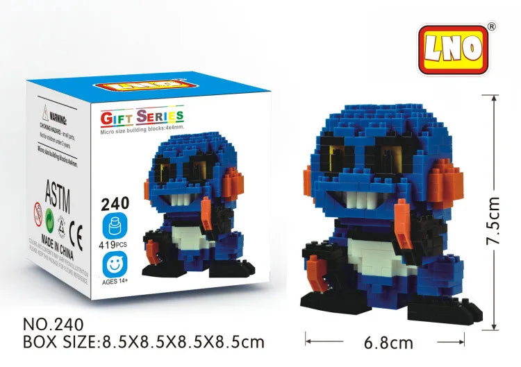 LNO Pokemon Raichu Pichu Kawaii Marowak Mini Blocks Gengar Jynx Diamond Blocks Kids Building Brick DIY Model Educational Toys
