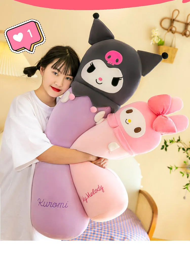 100cm Sanrio My Melody Kulomi Long Pillow Plush Toys Kawaii Soft Comfortable Cushion Japanese Cartoon Kids Girls Sleeping Gifts
