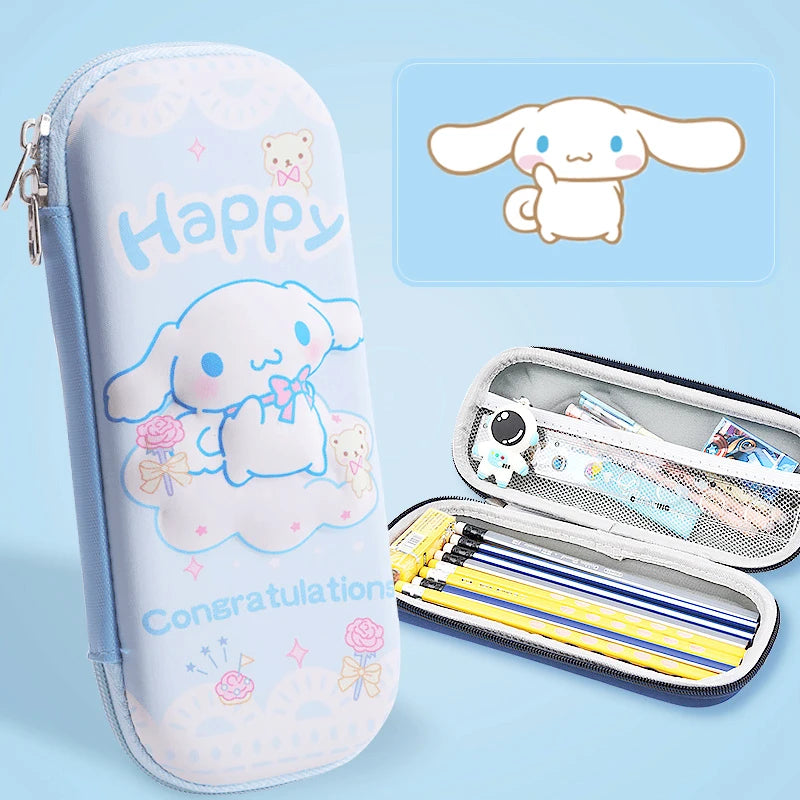 Kawaii 3D Cinnamoroll Anime Pencil Case Cute Melody Large Capacity Pen Holder Girls Boy Kids School Stationery Box Gift