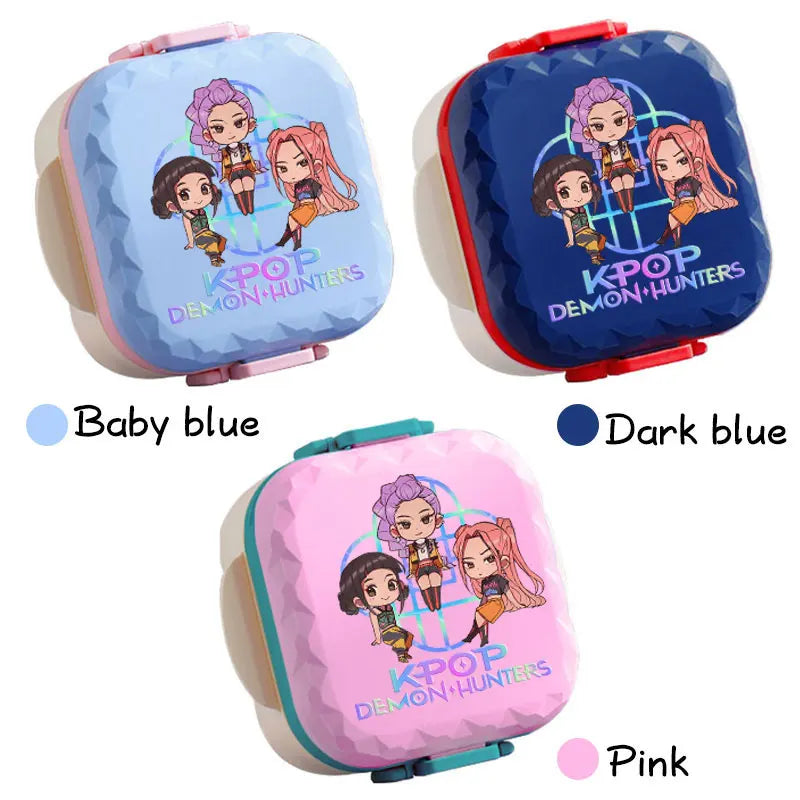 800ml For KPop Demon Hunters Lunch Box Microwave Heating Anime HUNTR/X Rumi Mira Zoey Bento Box BPA Free Comes with Tableware