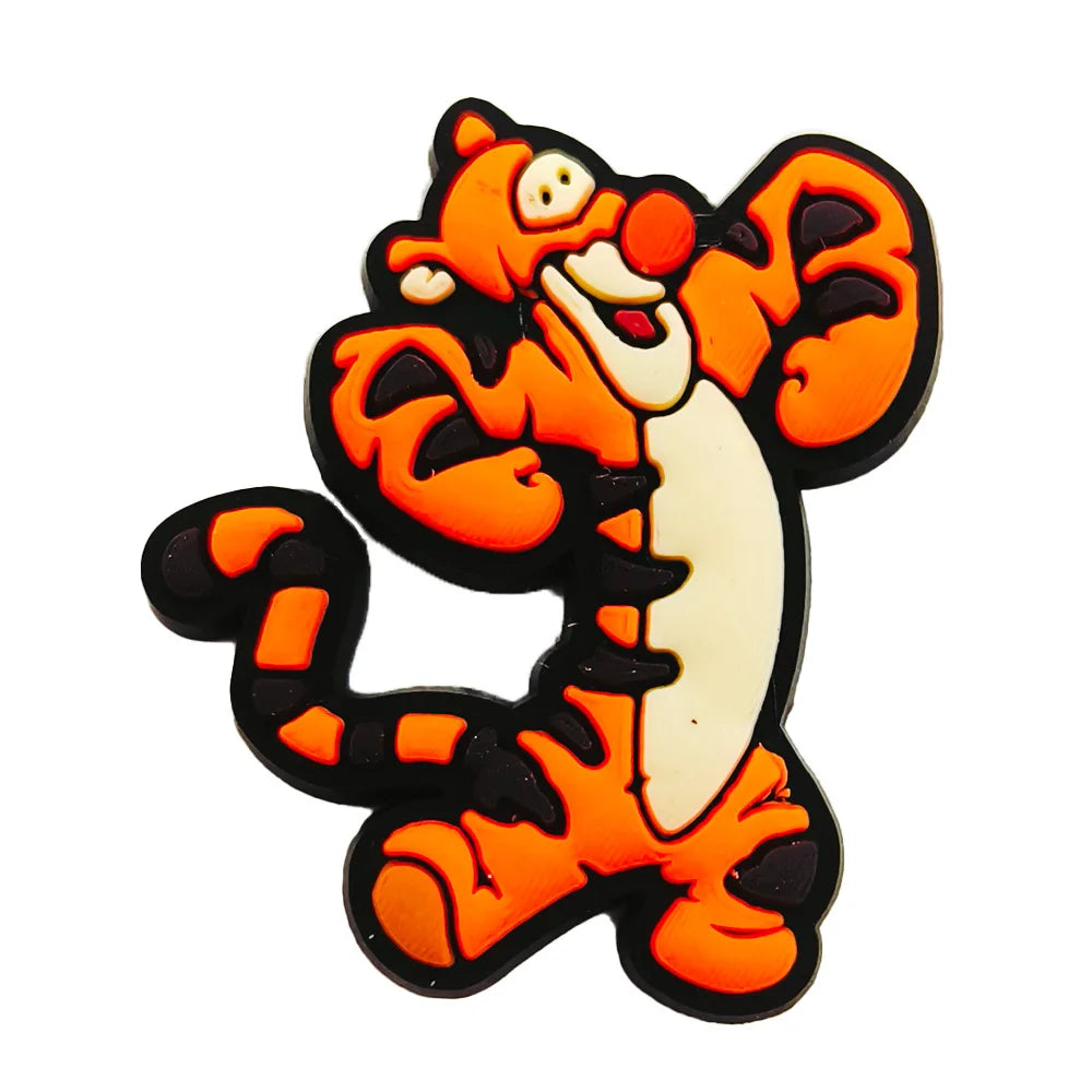 20pcs Hot Toys Disney Cartoon Winnie Pooh Shoe Charms for Shoes Decoration Accessories Classic Clog Sandal Buckle Kids Gifts