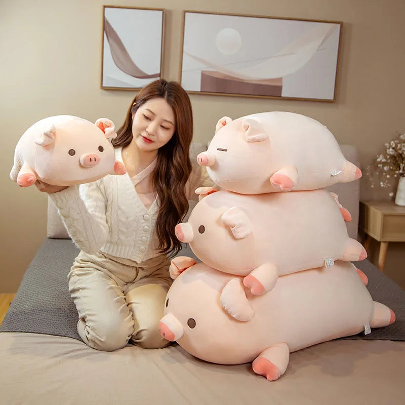 Big Size Cute Squish Pig hug pillow Doll Plush Piggy Toy Animal Comfort Soft Pillow Cushion Kids Baby Comforting Sleeping pillow