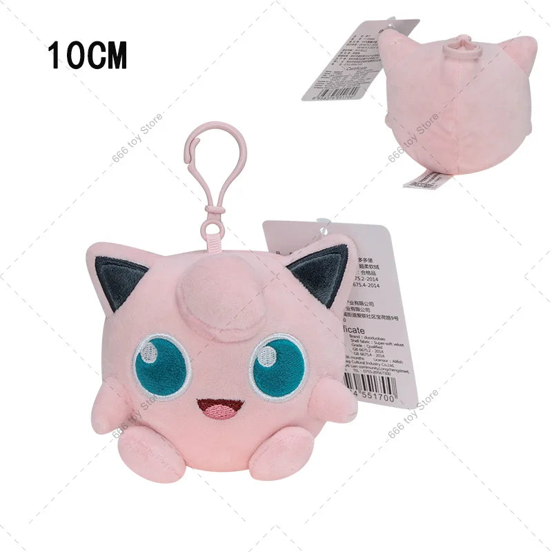 Original Pokemon Plush Toy Pendant Keychain Bulbasaur Eevee Squirtle Jigglypuff Mew Stuffed Toys Gifts for Kids Birthday
