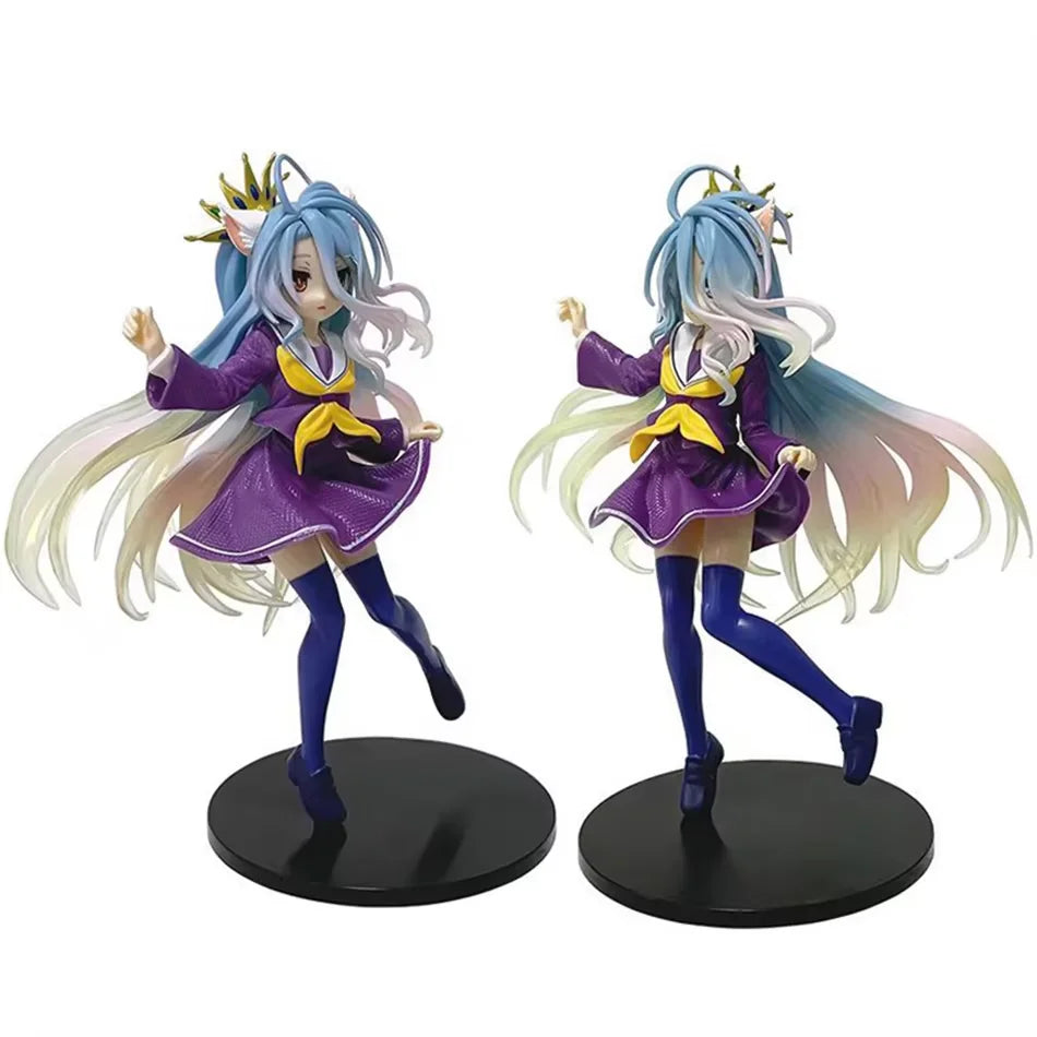 Anime game life standing posture school uniform anime beautiful girl handmade decorations pvc model white crown gift decoration